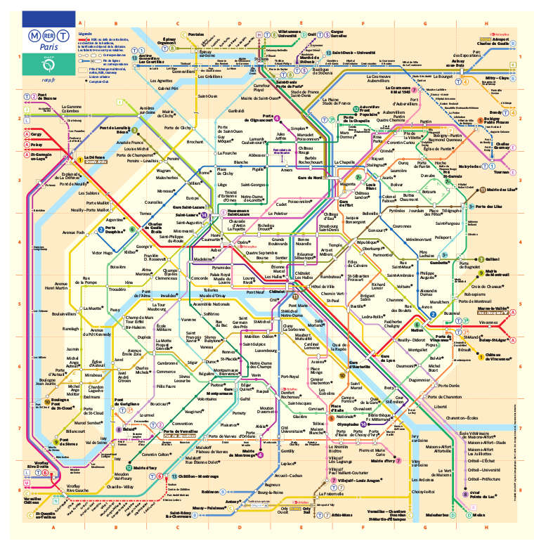 Plan du métro Parisien. ©RATP