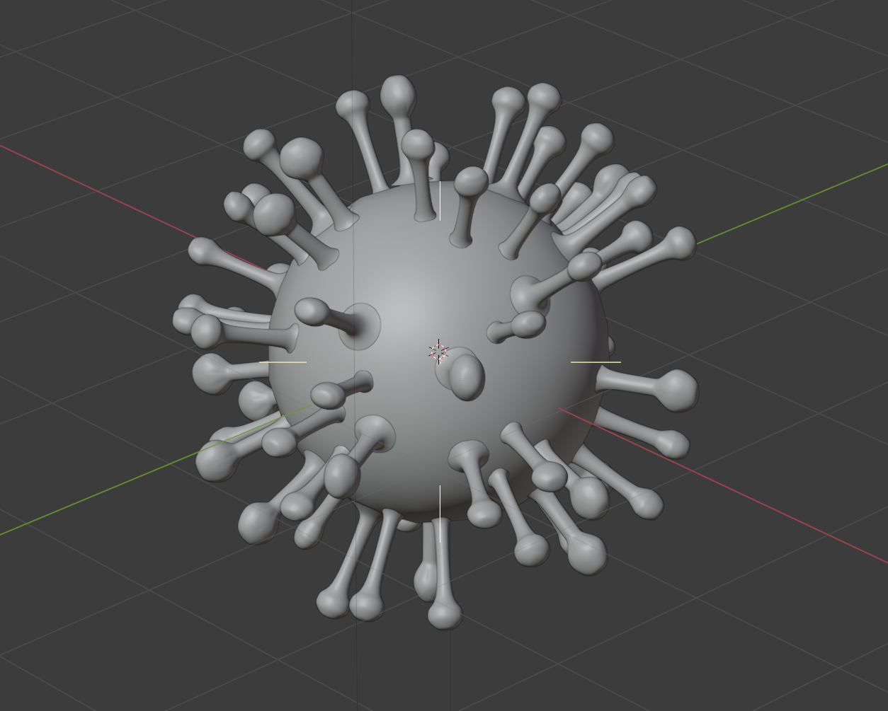 modélisation 3D du coronavirus avec Blender